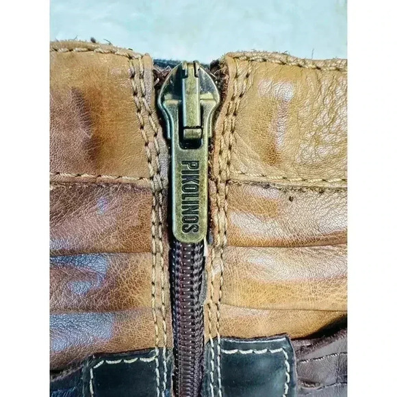 Pikolinos Womens Size 37, US 6.5 Brown Leather Verona Ankle Boots Strappy - Picture 7 of 8